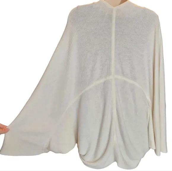 LULULEMON Cashlu White Opal Woven Knit Wrap Open Cardigan Size XS/S