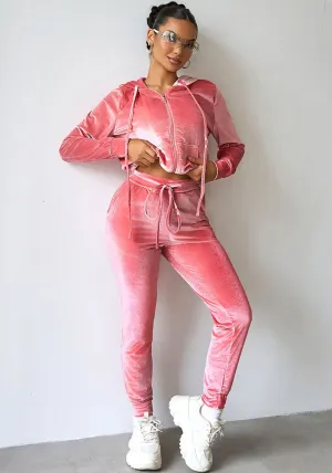 Luxurious Velvet Hooded Tracksuit for Stylish Comfort and Ease
