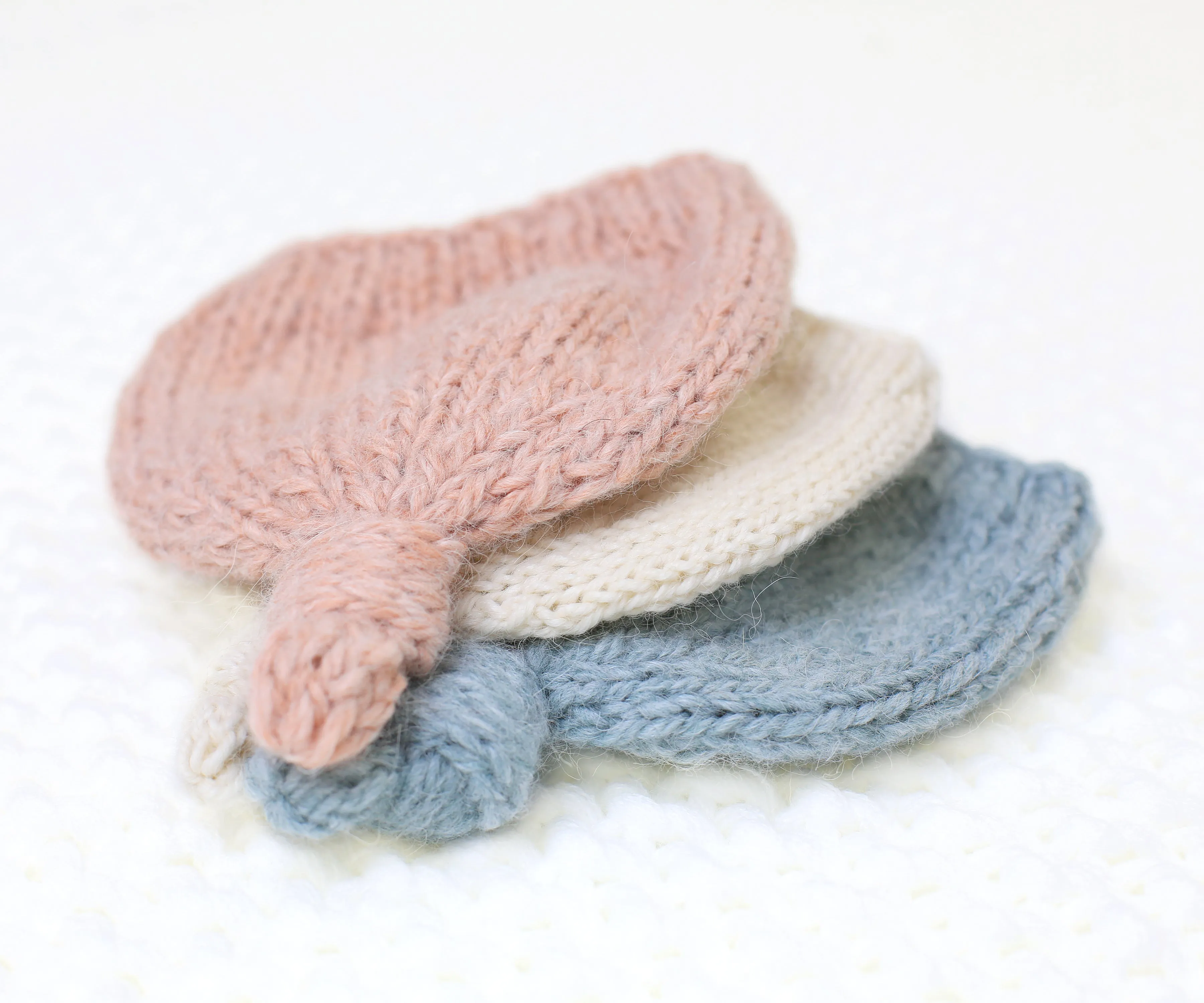 Mauve Knotted Cap & Bootie | 100% Alpaca | Newborn Baby