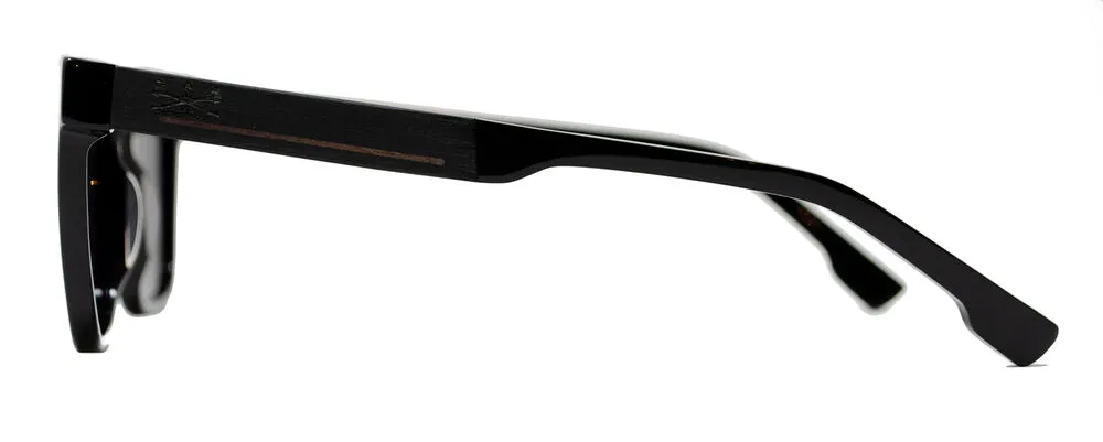 Maverick / Acetate X Wood Series / Black Polarized Sunglasses