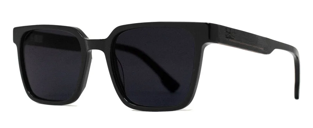 Maverick / Acetate X Wood Series / Black Polarized Sunglasses