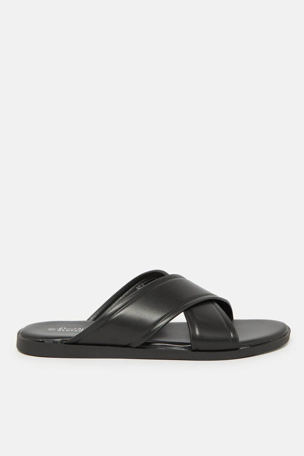 Men Black Plain Sandals