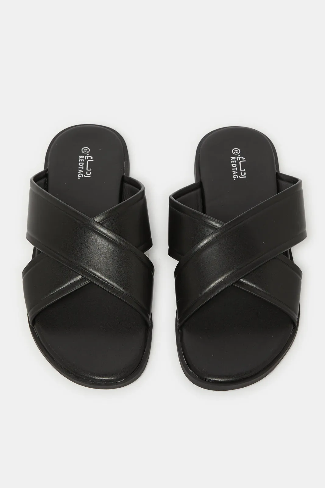Men Black Plain Sandals