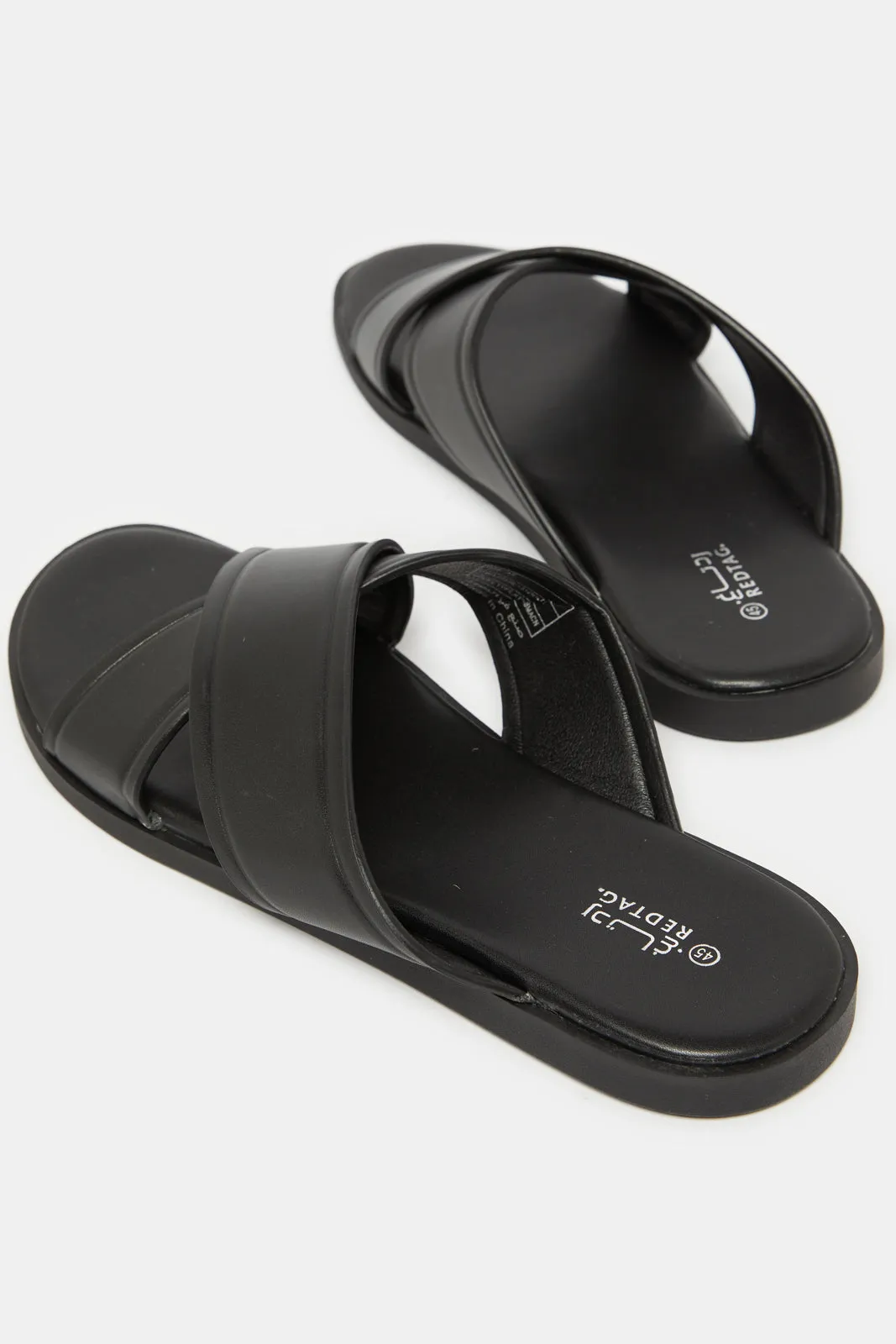 Men Black Plain Sandals
