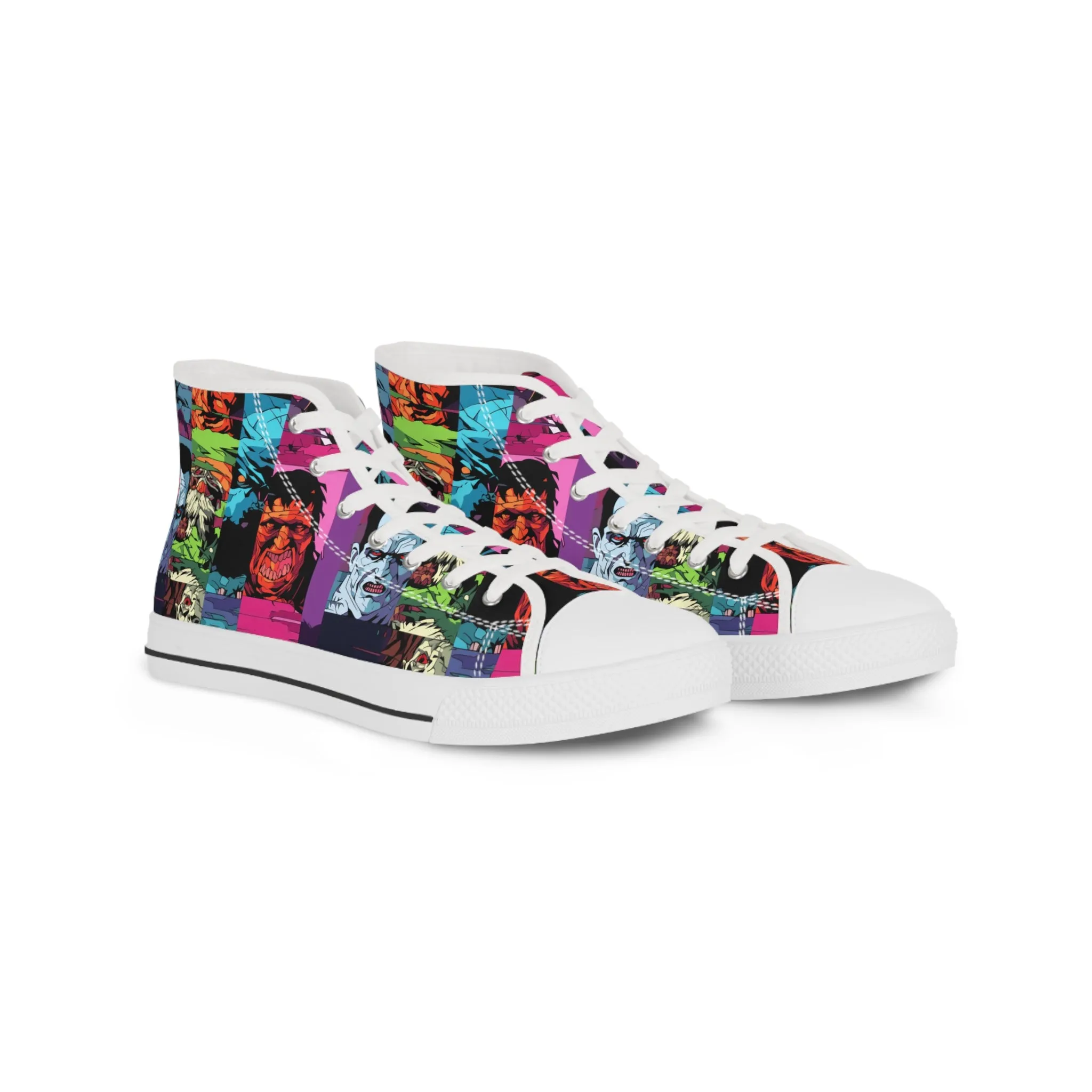 Men's High Top Sneakers - Spooky Monsters Anime Beta