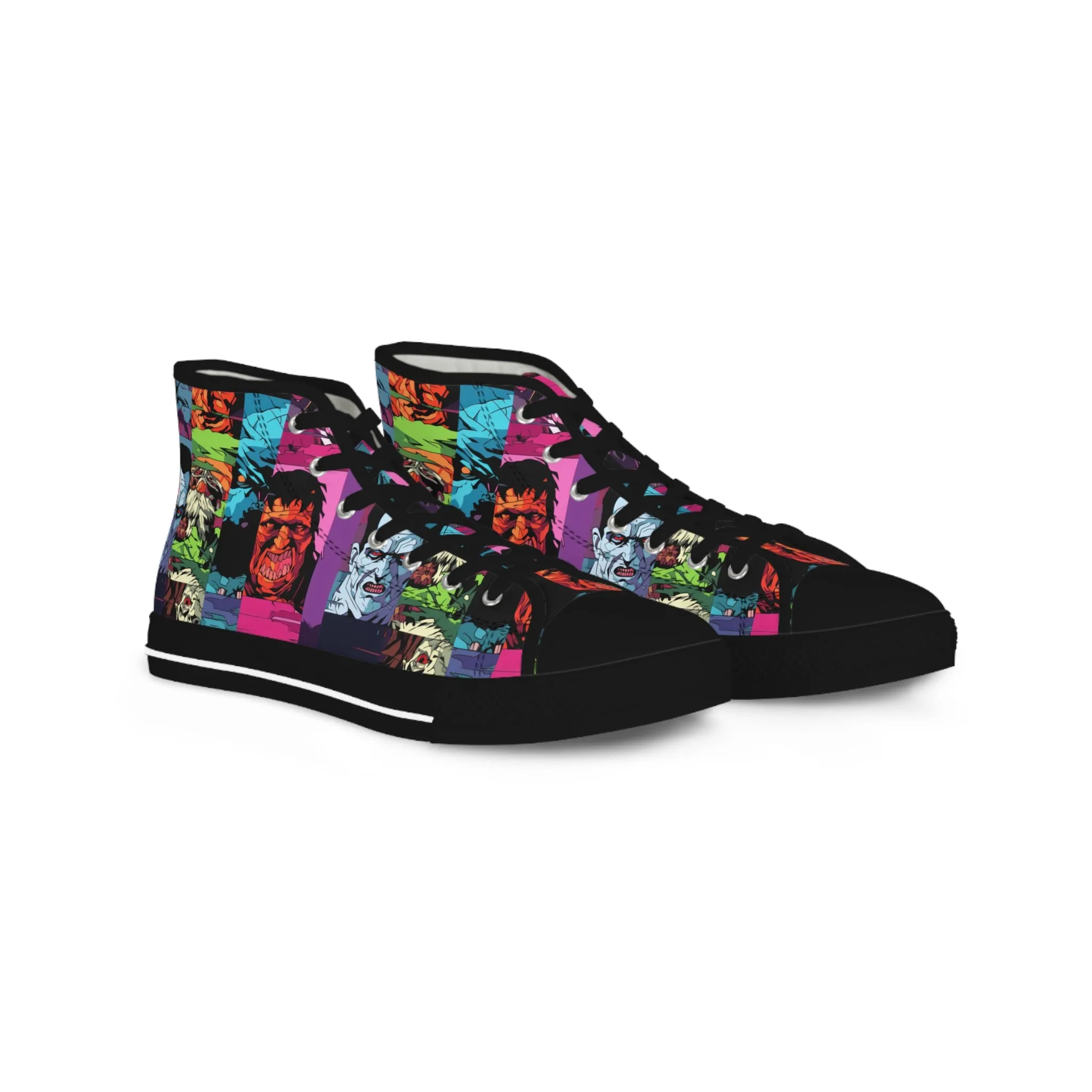 Men's High Top Sneakers - Spooky Monsters Anime Beta