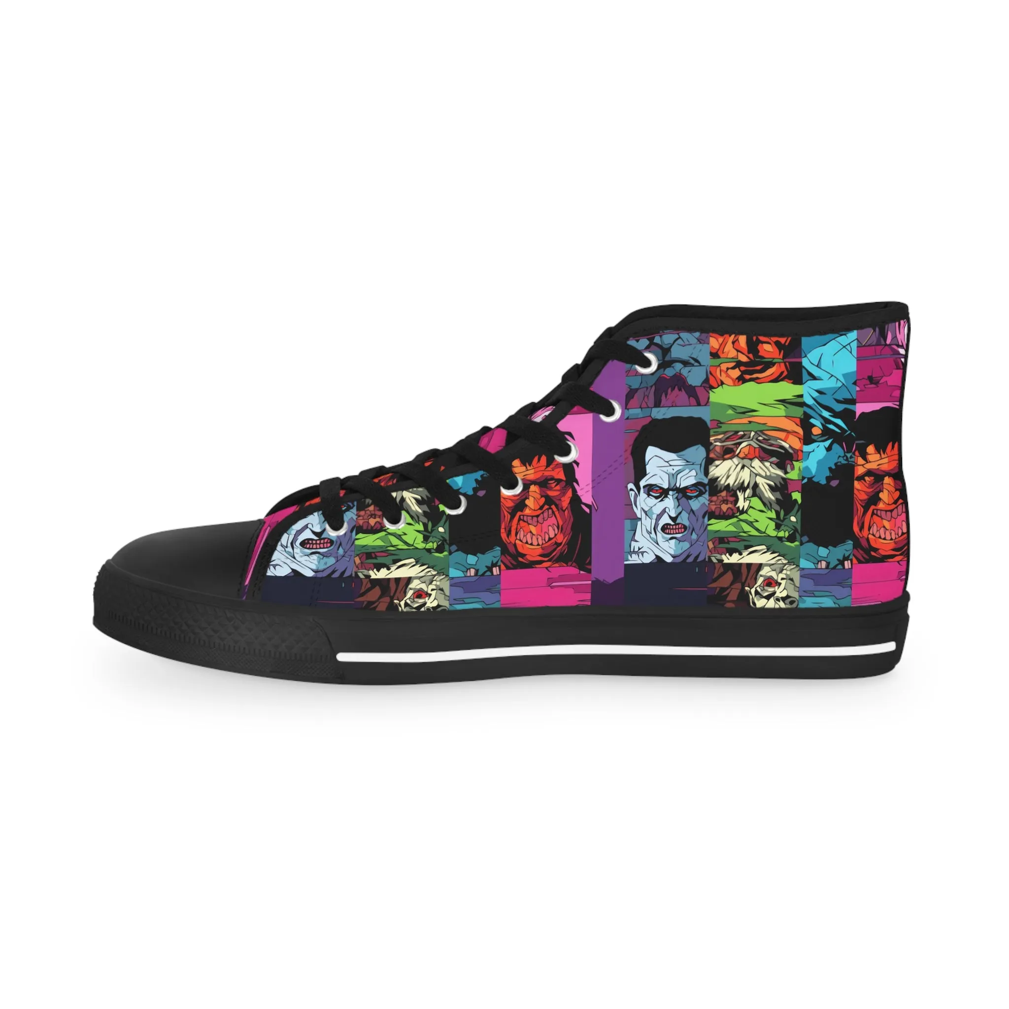 Men's High Top Sneakers - Spooky Monsters Anime Beta