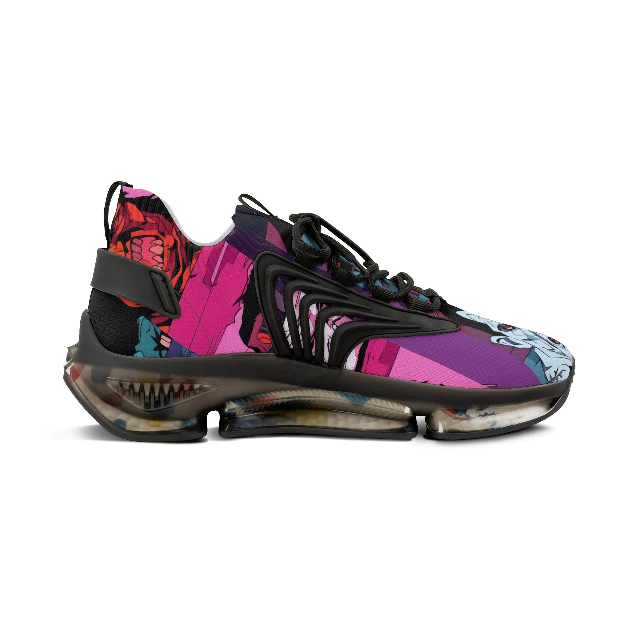 Men's Mesh Sneakers - Spooky Monsters Anime Beta