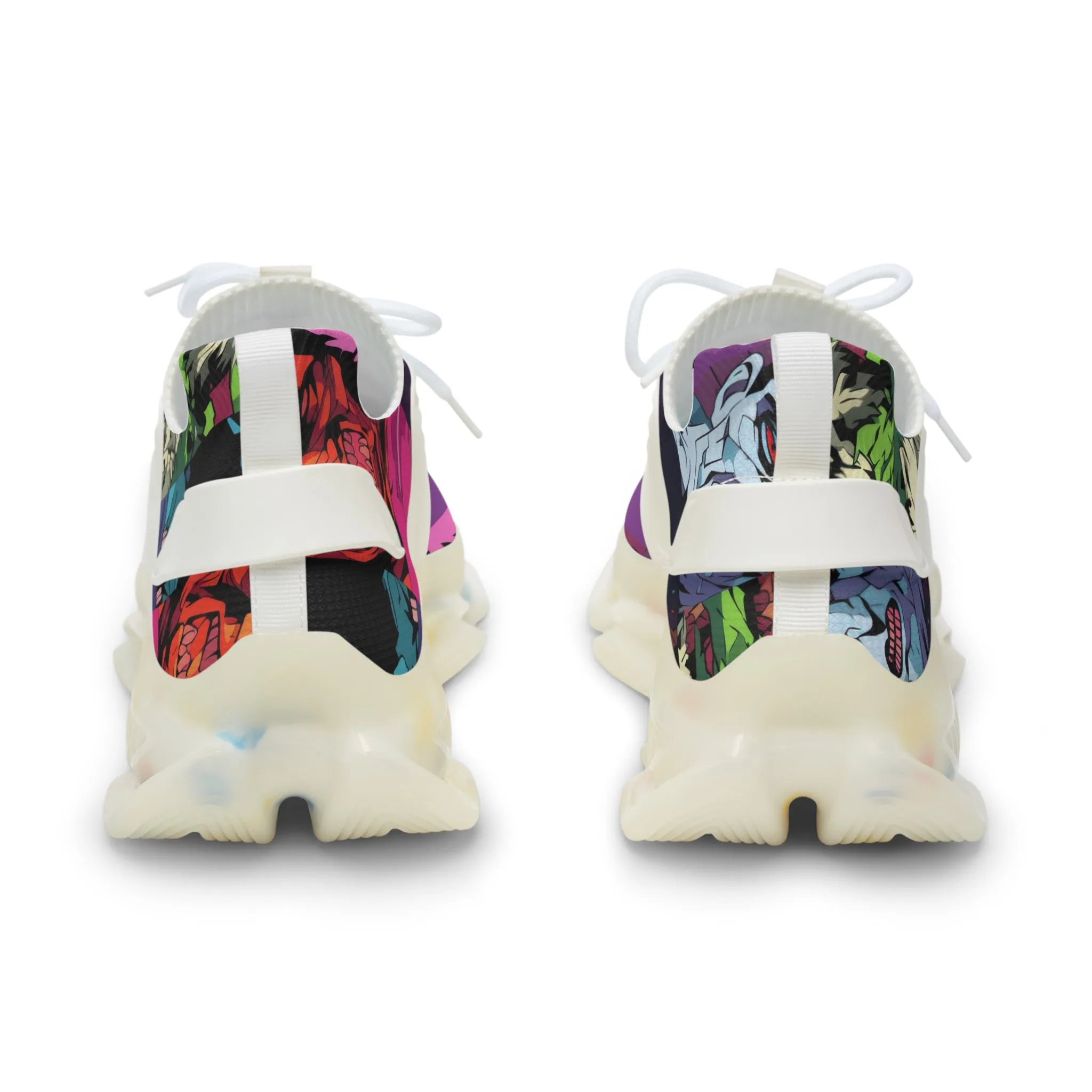 Men's Mesh Sneakers - Spooky Monsters Anime Beta