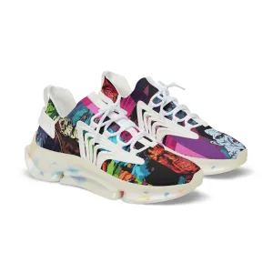Men's Mesh Sneakers - Spooky Monsters Anime Beta