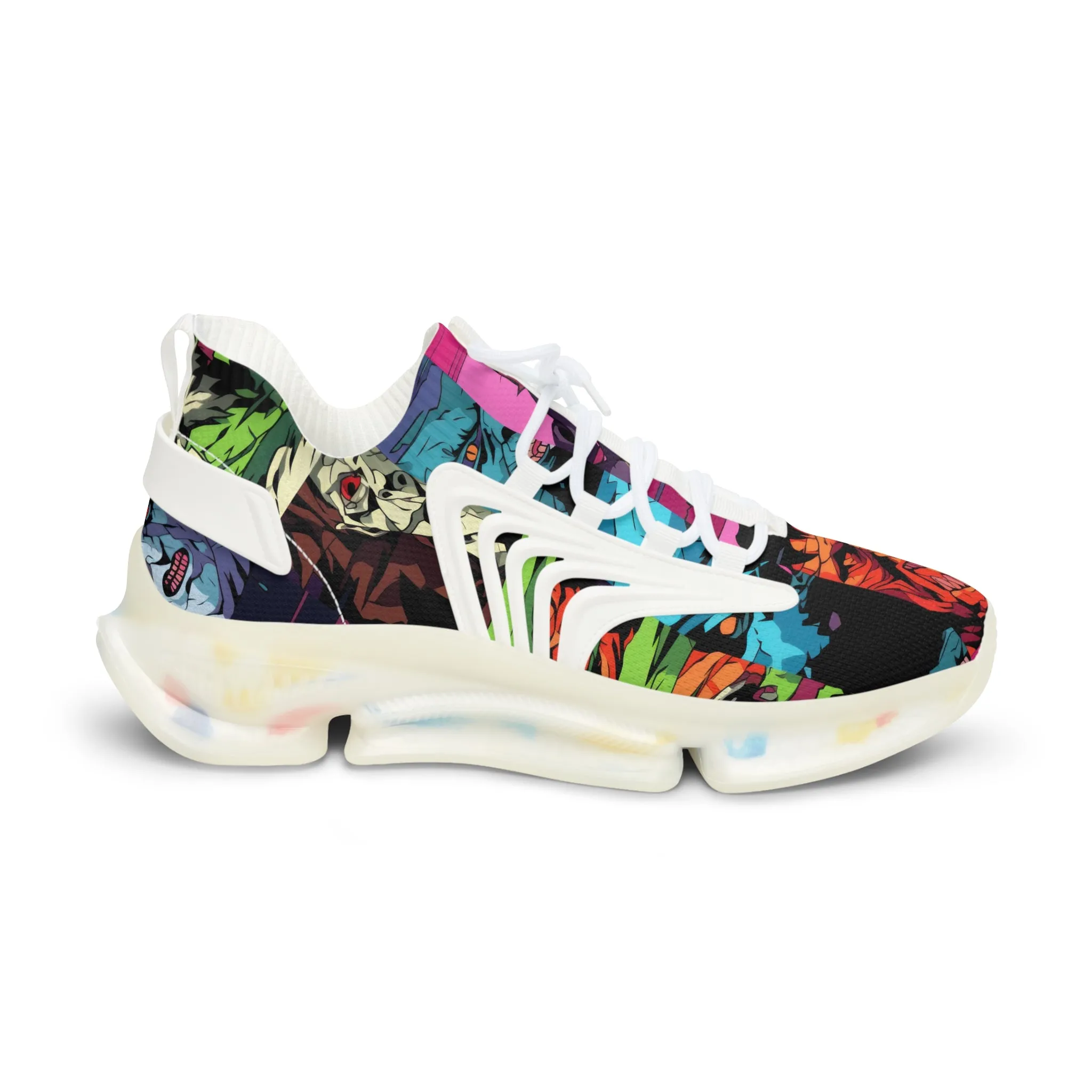 Men's Mesh Sneakers - Spooky Monsters Anime Beta