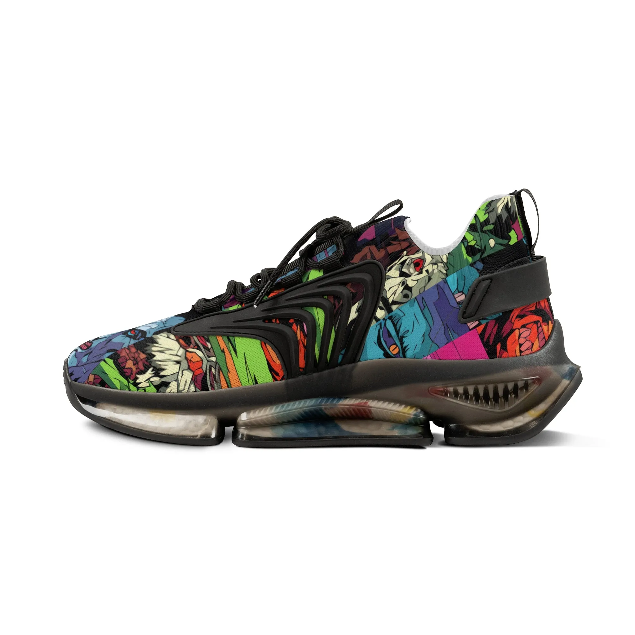 Men's Mesh Sneakers - Spooky Monsters Anime Beta