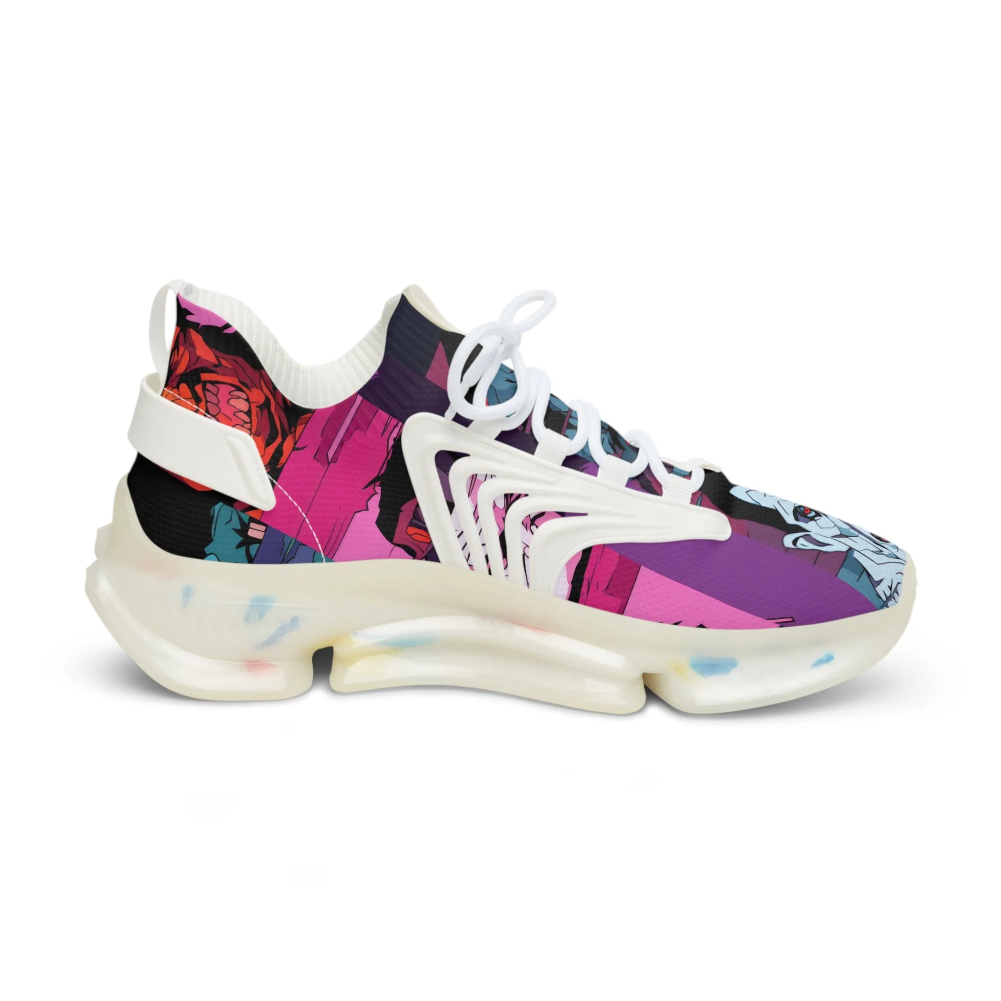 Men's Mesh Sneakers - Spooky Monsters Anime Beta