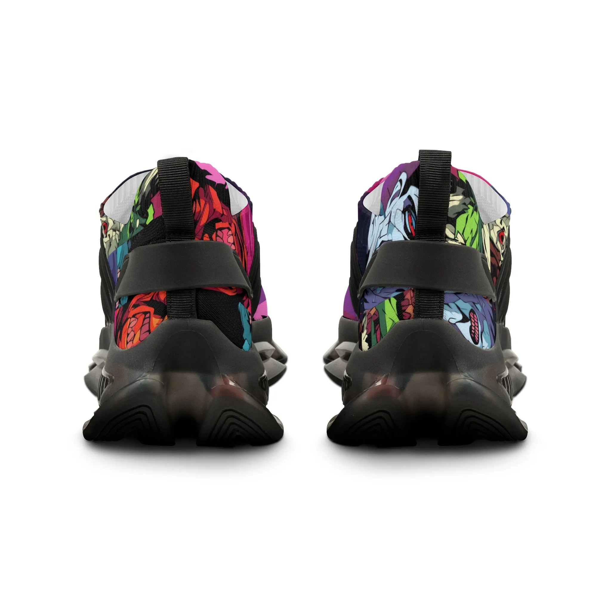Men's Mesh Sneakers - Spooky Monsters Anime Beta