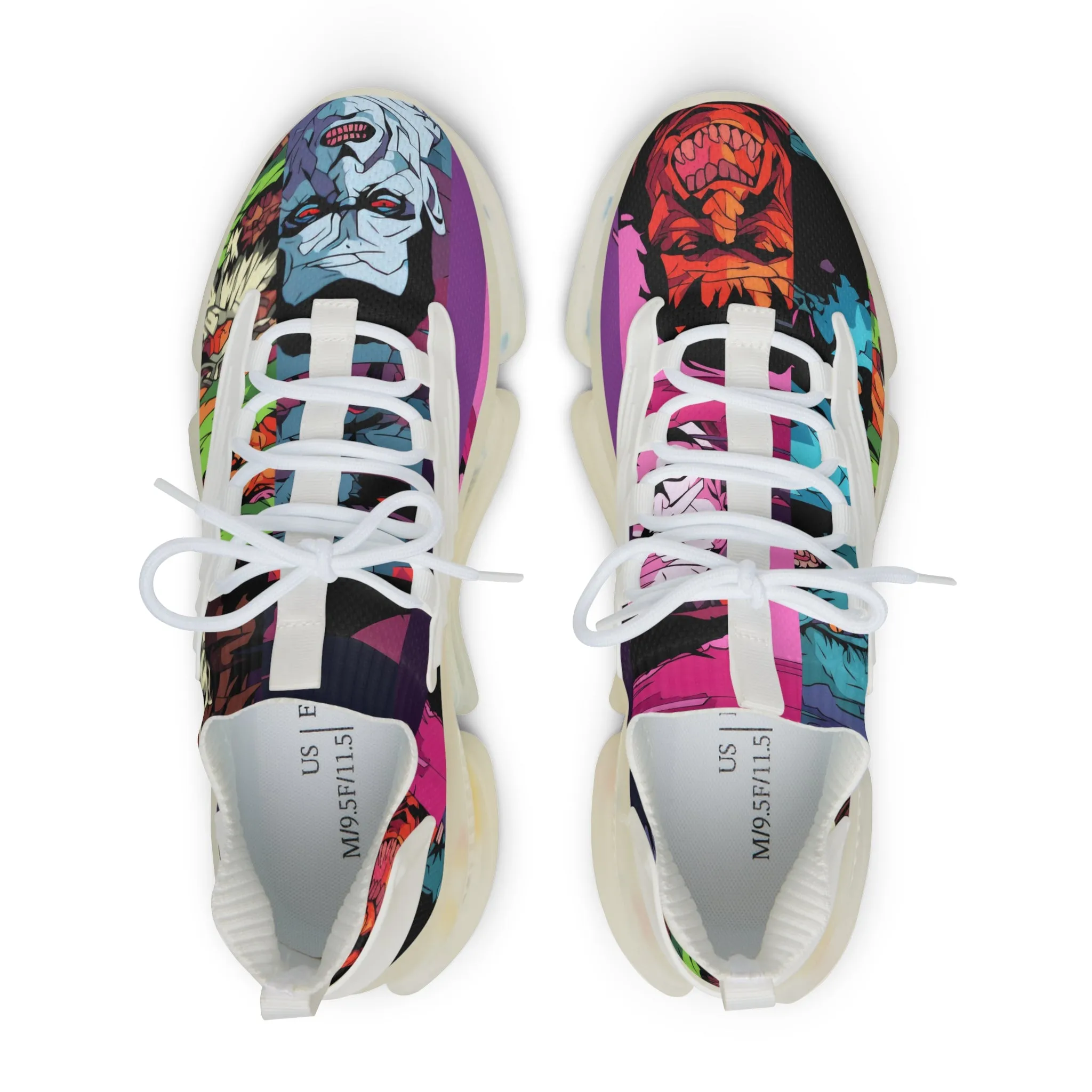 Men's Mesh Sneakers - Spooky Monsters Anime Beta