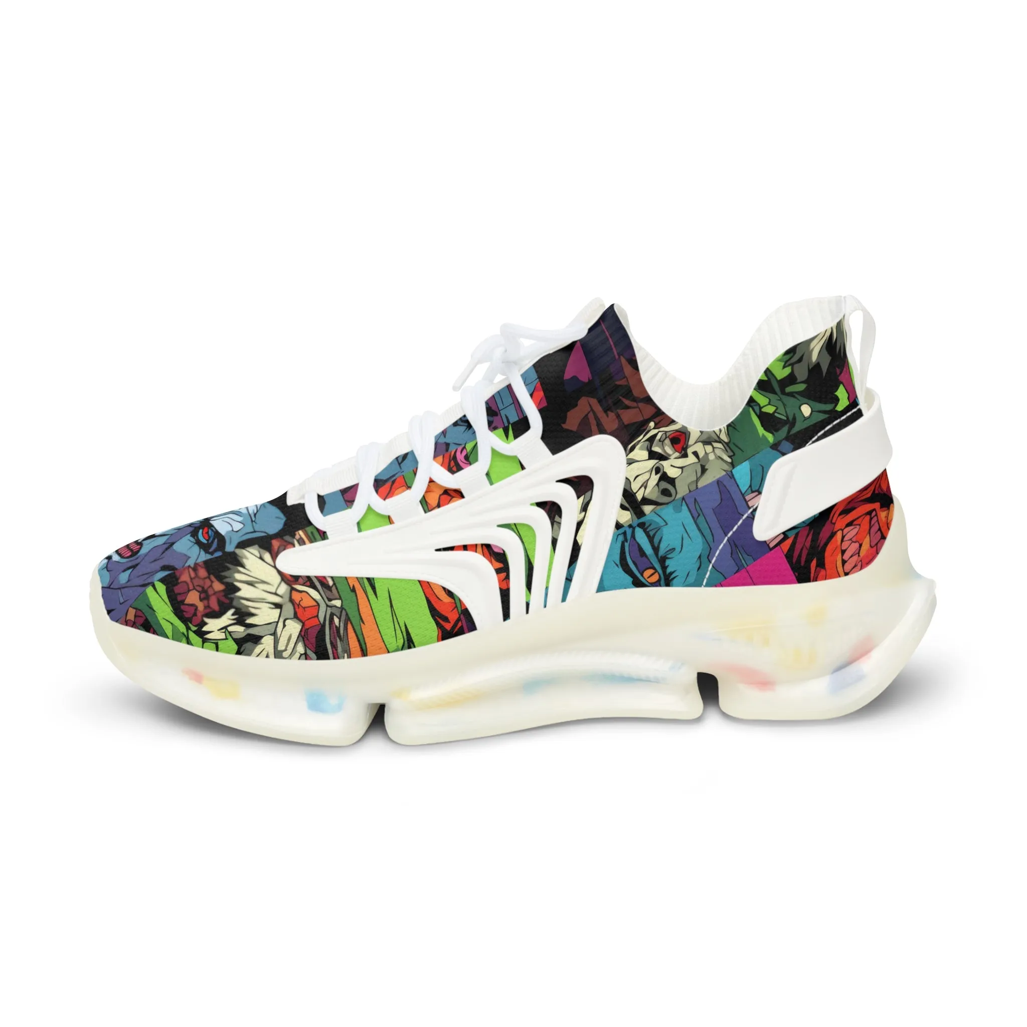 Men's Mesh Sneakers - Spooky Monsters Anime Beta