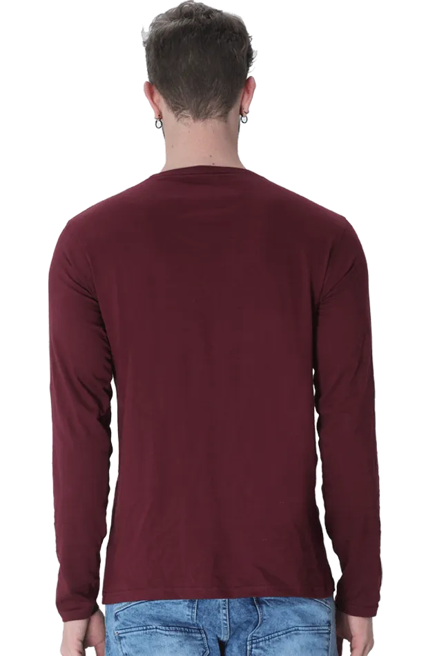 Men’s Solid Color Full Sleeve T-Shirt – Work Hard, Dream Big