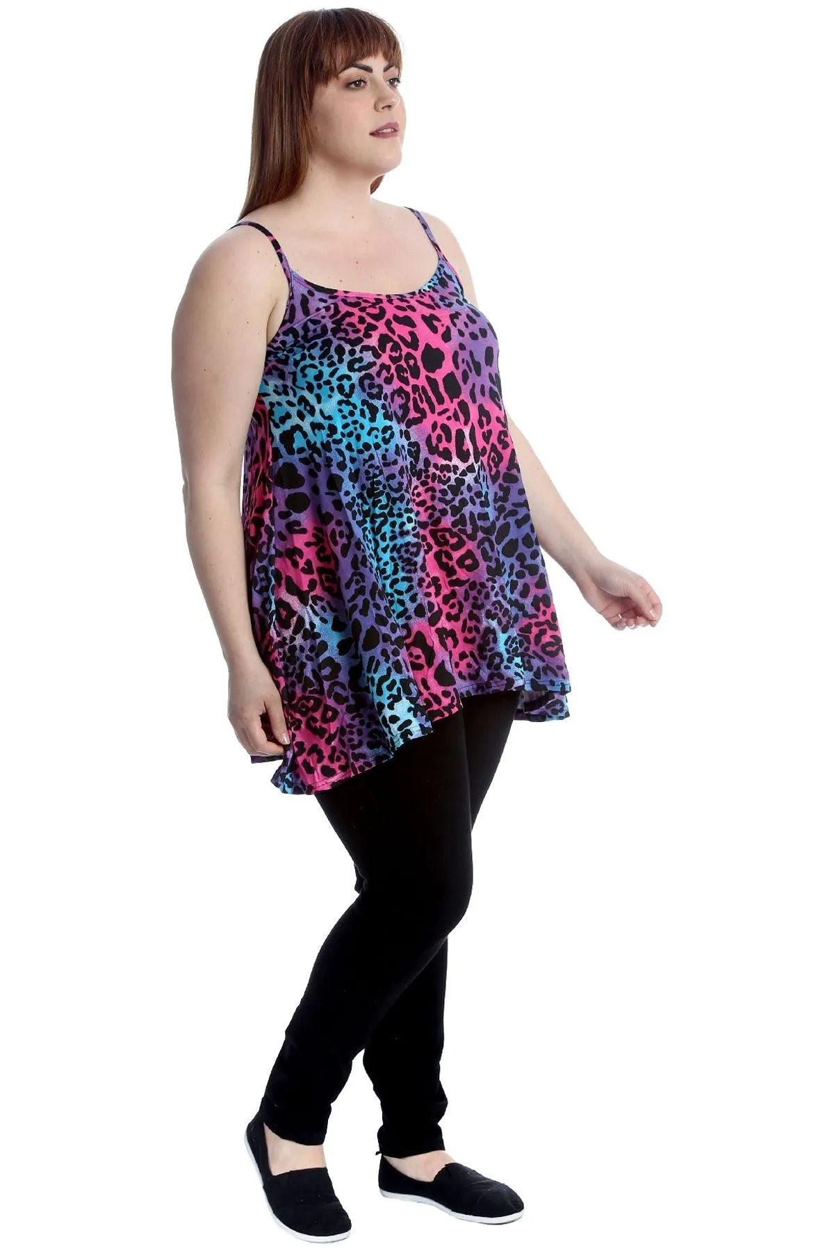 Multi Color Leopard Strappy Dress Vest Top