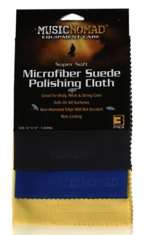 Music Nomad Super Soft Microfiber Suede Polishing Cloth - 3 Pack