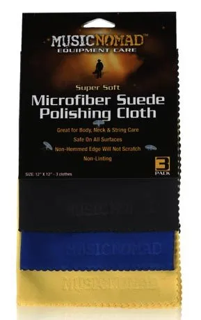 Music Nomad Super Soft Microfiber Suede Polishing Cloth - 3 Pack