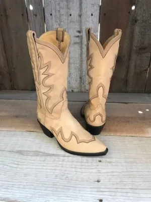 Natural Fine Suede All Over Stitch Tres Outlaws Men's Classic  Boot 3715@