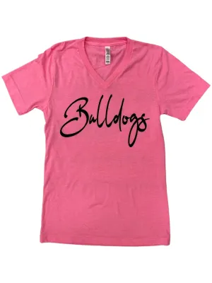 Neon Pink V-Neck Tee
