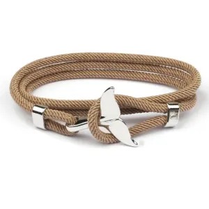 NEW Citrus Reef Whale Tail Bracelet, White! The clever latch design utilizes the natural shape of a whale's tail, crafted from durable paracord rope Beige