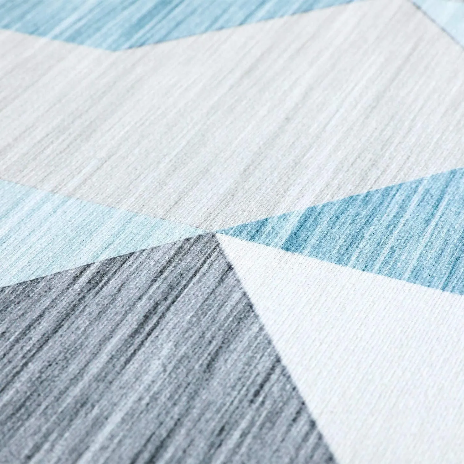 NEW HQCHOOSE Runner Rugs for Hallway Premium Soft Non Slip Area Rug Carpet 2' x 8' Washable Geometric Indoor Decor Mat with Safety Anti-Skid PVC Bottom for Living Room Bedroom Entryway Hallway, Teals/Greys