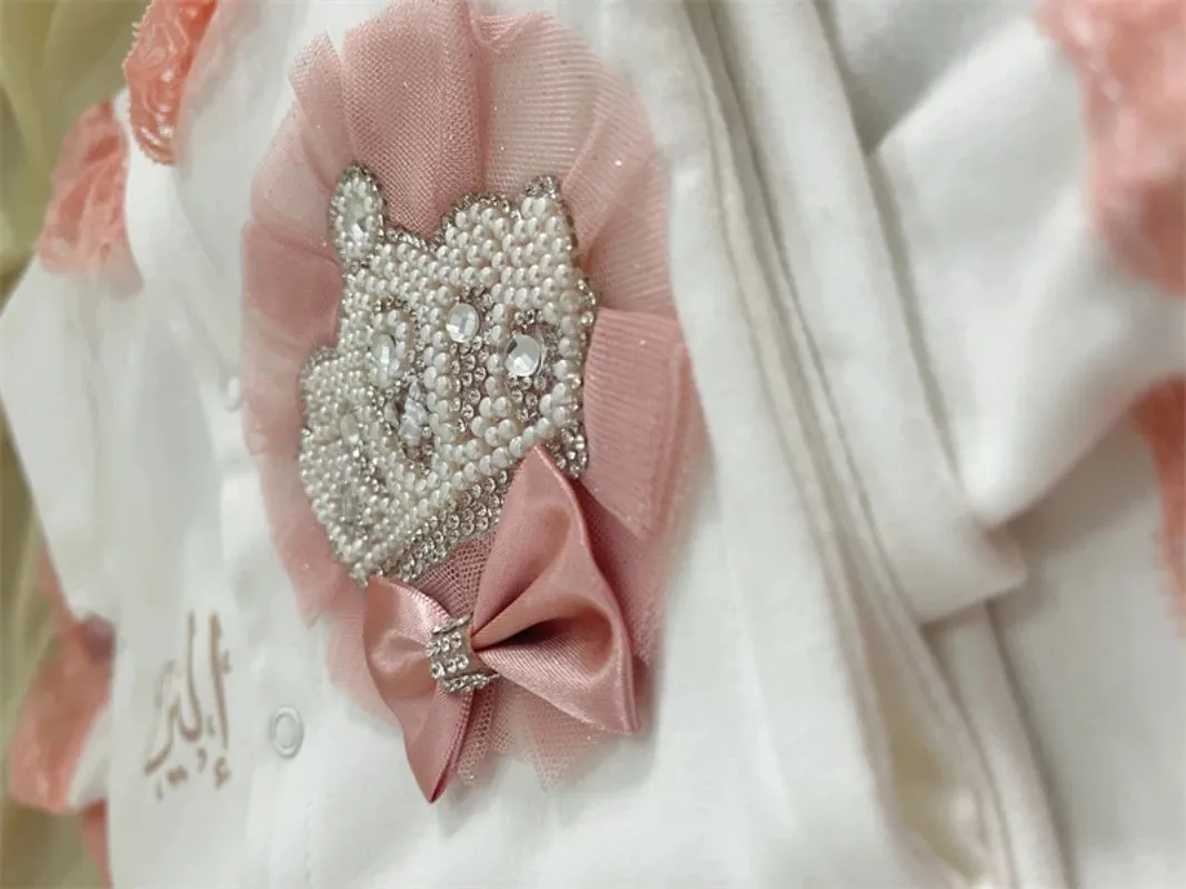 Newborn Baby Personalized Outfits 4 Pieces Welcome Home Hospital Crown Jewelry Romper Set