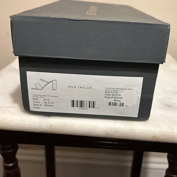 NIB Ann Taylor Two Strap Block Heel Sandal, Size 8 1/2