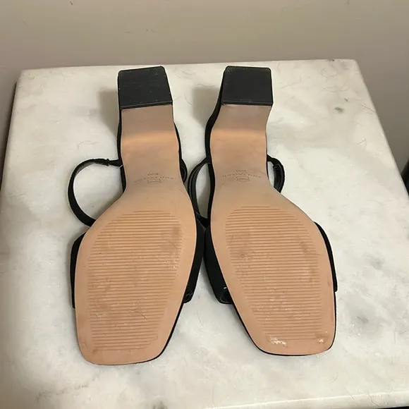 NIB Ann Taylor Two Strap Block Heel Sandal, Size 8 1/2