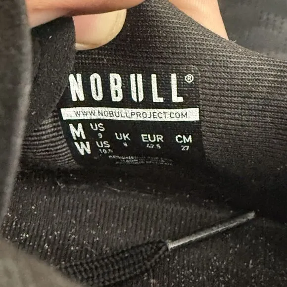 Nobull Trainer Shoes Mens 9/Women’s 10.5 Black Athletic Sneakers Running Lace Up