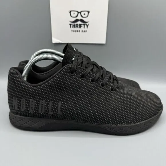 Nobull Trainer Shoes Mens 9/Women’s 10.5 Black Athletic Sneakers Running Lace Up