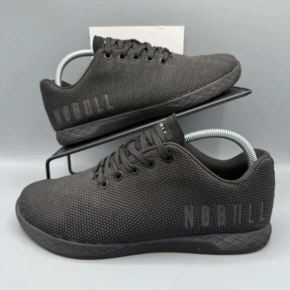 Nobull Trainer Shoes Mens 9/Women’s 10.5 Black Athletic Sneakers Running Lace Up