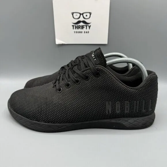 Nobull Trainer Shoes Mens 9/Women’s 10.5 Black Athletic Sneakers Running Lace Up