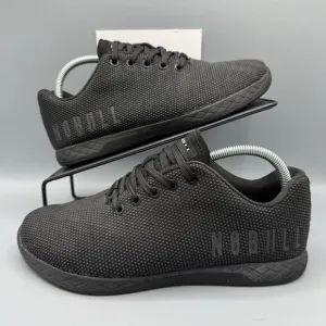 Nobull Trainer Shoes Mens 9/Women’s 10.5 Black Athletic Sneakers Running Lace Up