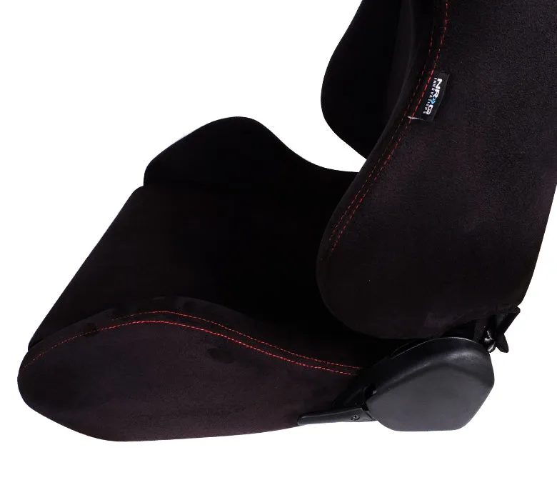 NRG RSC-220L/R Suede Type-R Seat with Red Stitching