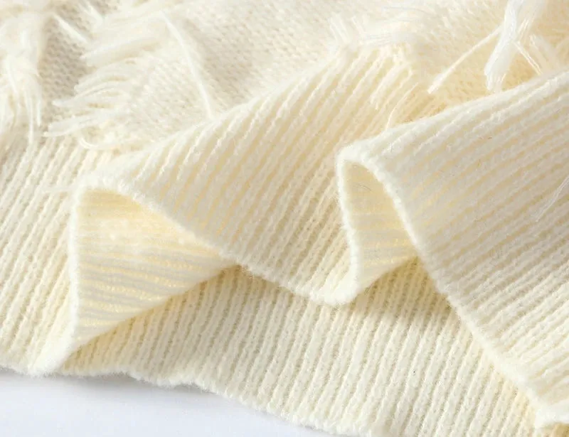 Obsidian Phoenix Luxury Hole Ripped Sweater - High-End Keep Warm Men’s Casual Jumper in Korean Fashion