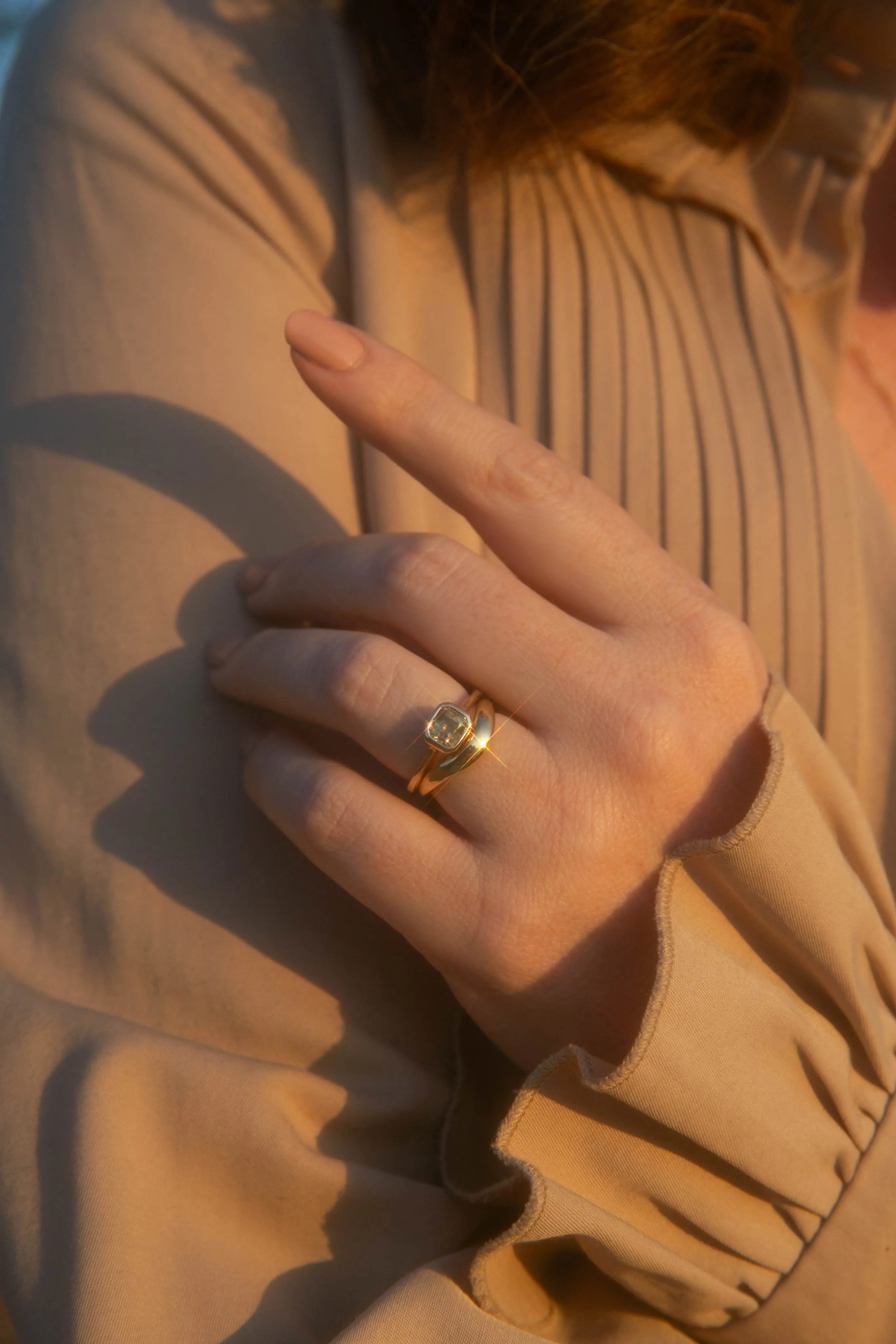 Olive Sapphire Solitaire