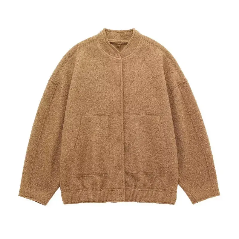 Oversized Wool Bomber Jacket | Luxe & Cozy | Vibrant Color Options