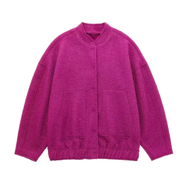 Oversized Wool Bomber Jacket | Luxe & Cozy | Vibrant Color Options