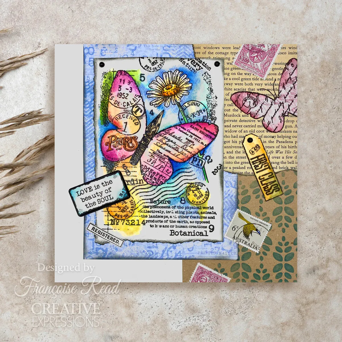 Paper Nib Butterfly Clear Stamp FRS1022 Woodware