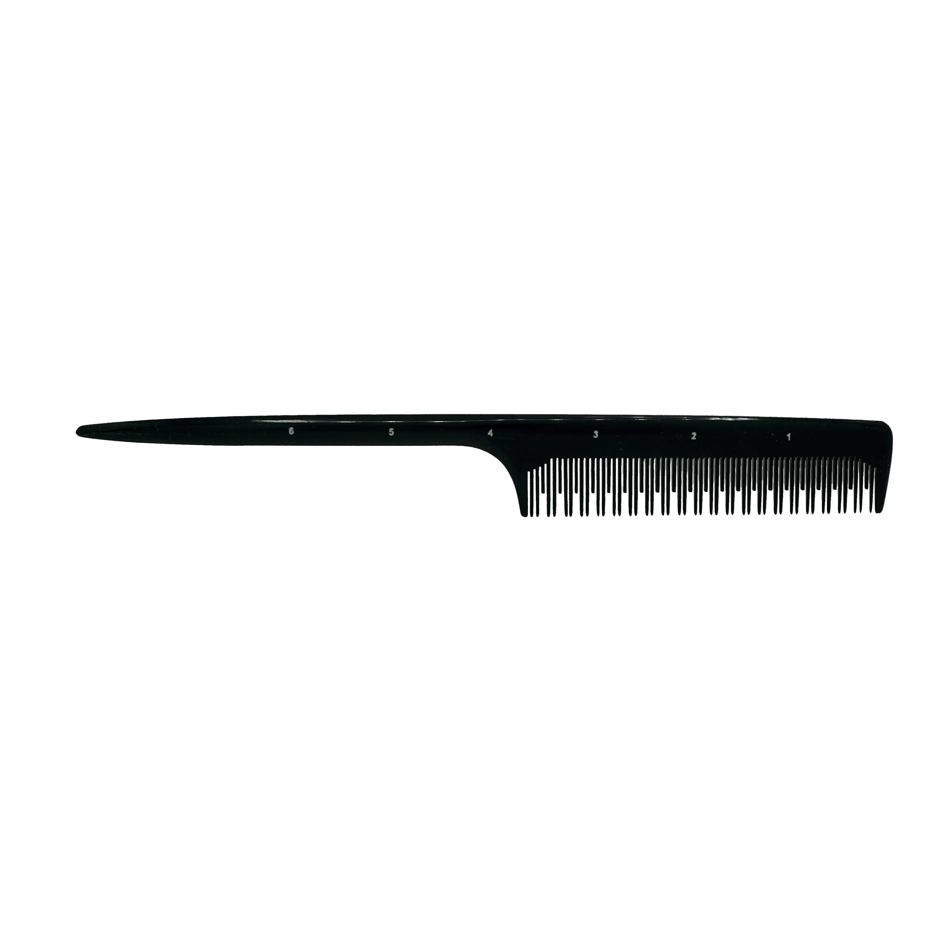 Pegasus 124, 8in Hard Rubber Rat Tail Tease Comb, Handmade, Seamless, Smooth Edges, Anti Static, Heat and Chemically Resistant, Great for Parting, Coloring Hair | Peines de goma dura - Black