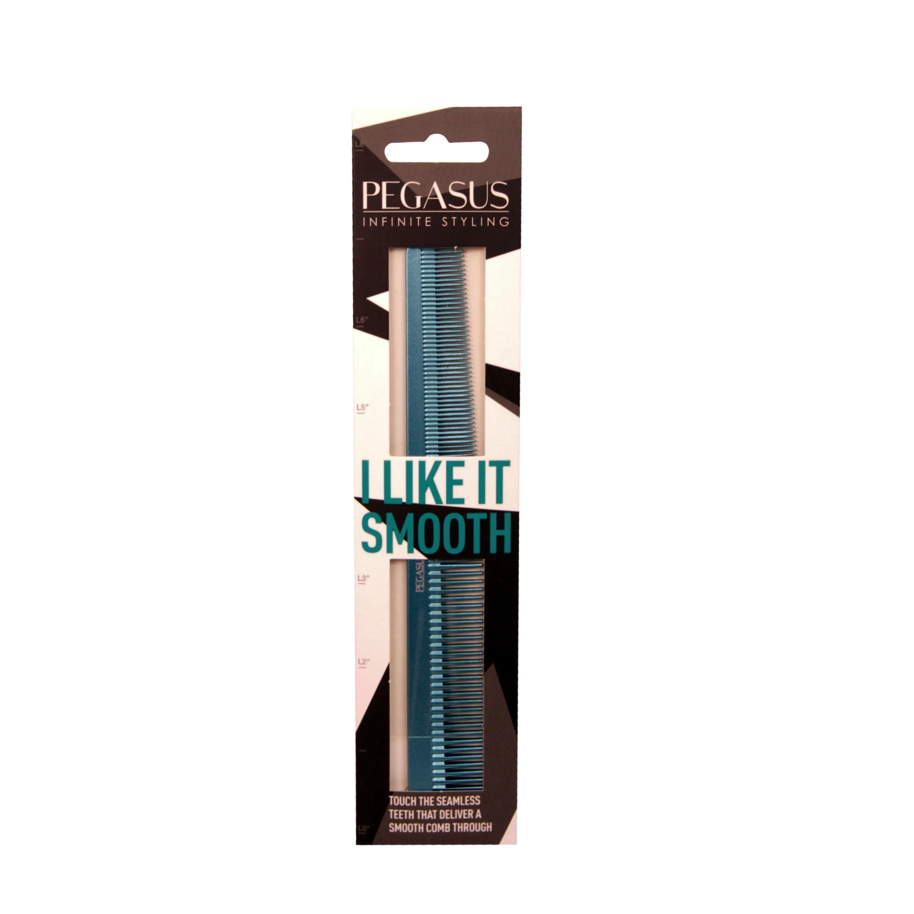 Pegasus MICOLOR 303, 6.5in Hard Rubber Heavy Barber Comb, Handmade, Seamless, Smooth Edges, Anti Static, Heat and Chemically Resistant, Wet Hair, Everyday Grooming Comb | Peines de goma dura - Blue