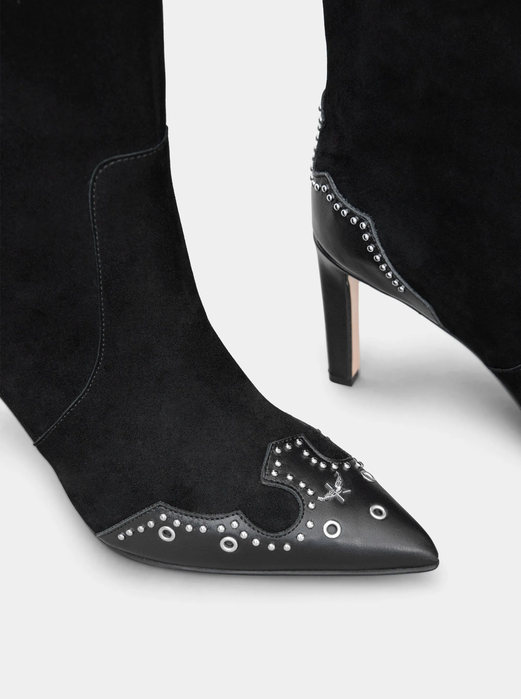 PERLA BLACK SUEDE BOOTIES