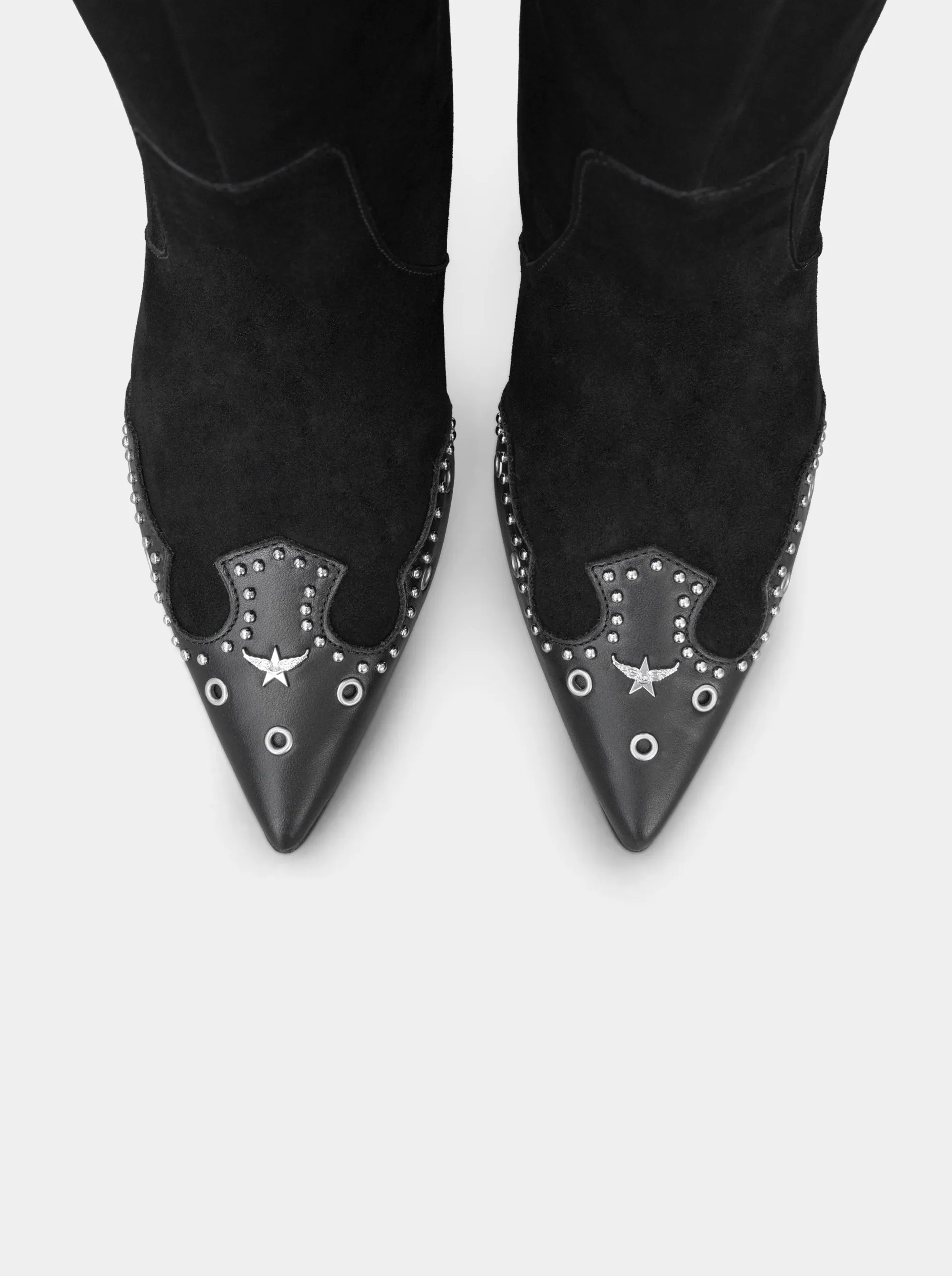 PERLA BLACK SUEDE BOOTIES