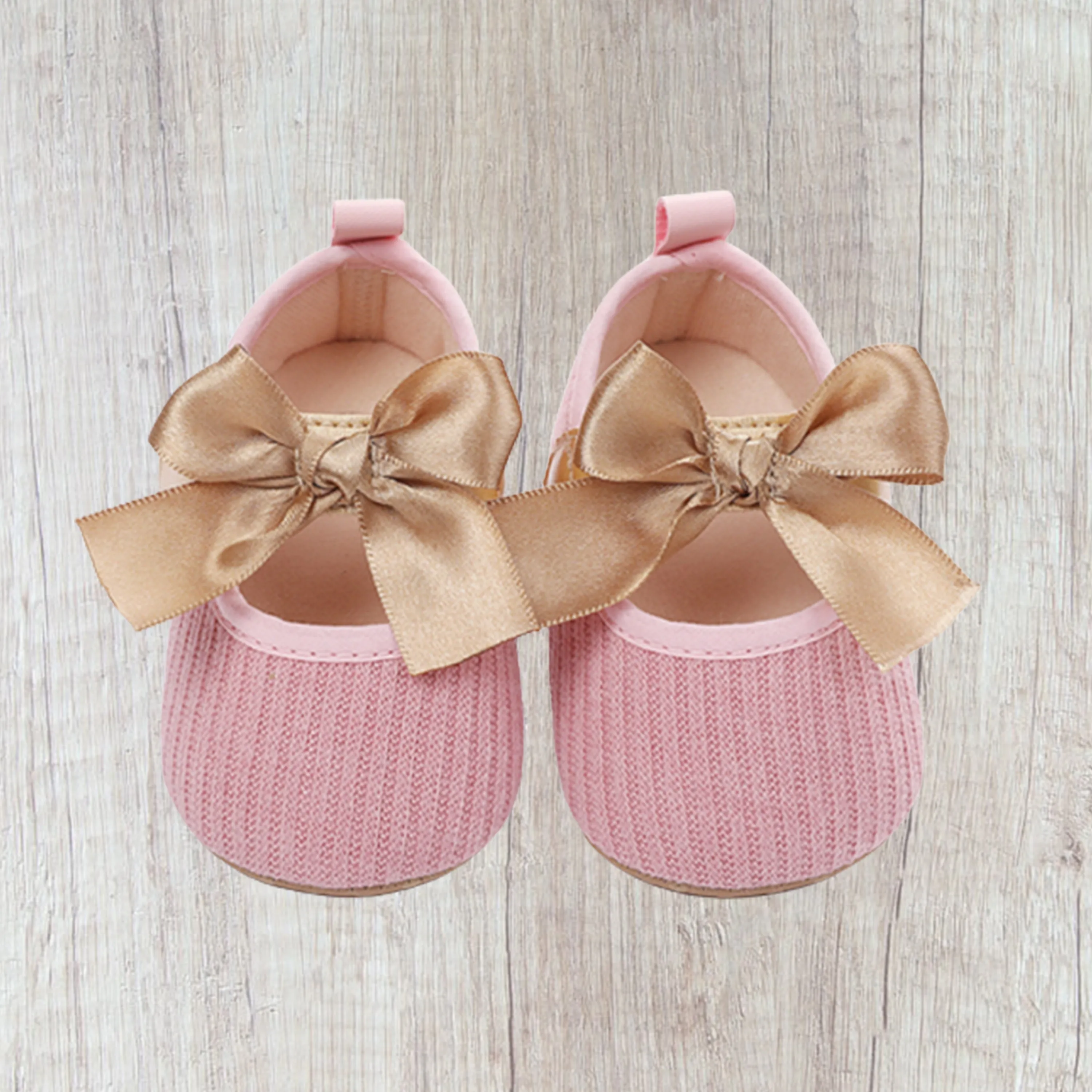 pre walker pink and gold baby shoes
