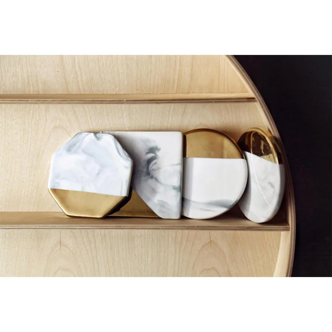 Premium Modern Gold Design Marble Coaster