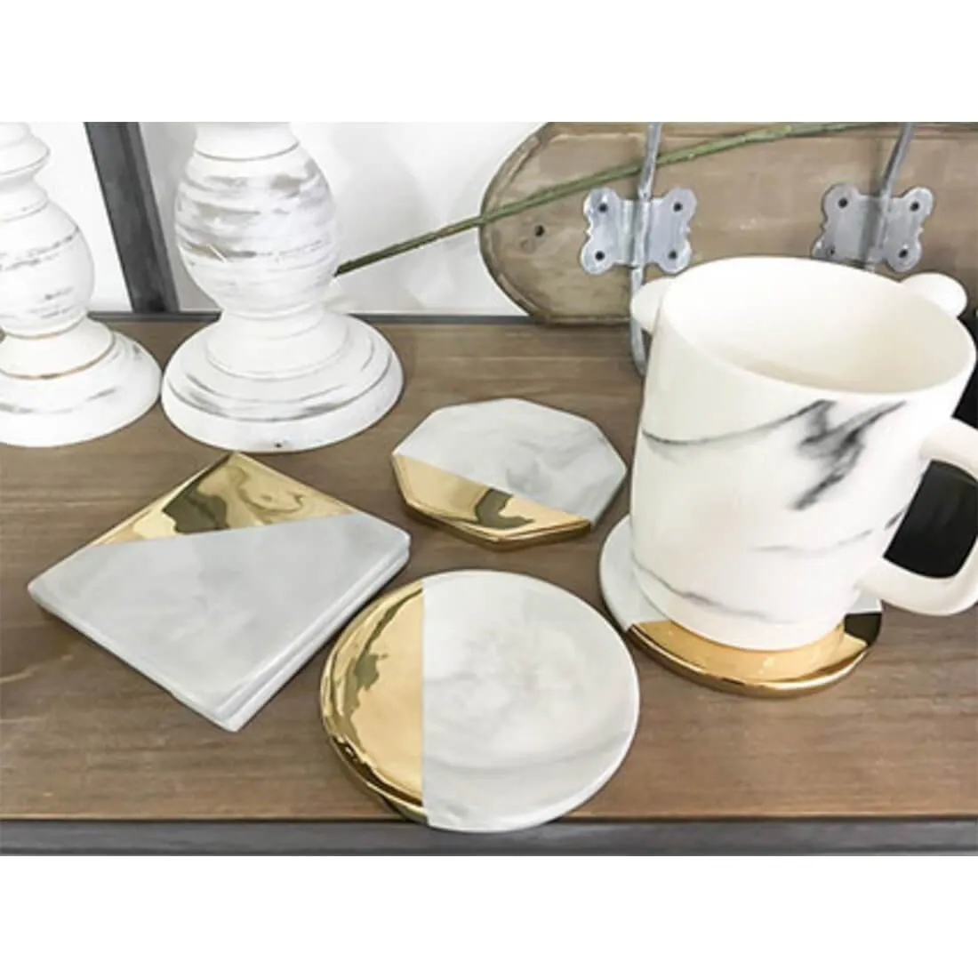 Premium Modern Gold Design Marble Coaster