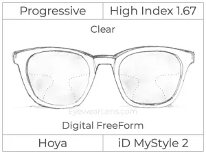 Progressive - Hoya - ID MyStyle 2 - Digital - High Index 1.67 - Clear